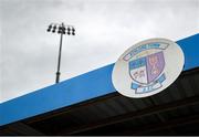 13 June 2025; A general view of the Athlone Town crest outside the grounds before the SSE Airtricity Men's First Division match between Athlone Town and Kerry at Athlone Town Stadium in Westmeath. Photo by Thomas Flinkow/Sportsfile