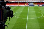 13 June 2025; A general view of Tolka Park from the television gantry before the SSE Airtricity Men's Premier Division match between Shelbourne and Shamrock Rovers at Tolka Park in Dublin. Photo by Stephen McCarthy/Sportsfile
