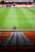 13 June 2025; A general view of seating at Tolka Park before the SSE Airtricity Men's Premier Division match between Shelbourne and Shamrock Rovers at Tolka Park in Dublin. Photo by Stephen McCarthy/Sportsfile