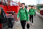 13 June 2025; Josh Honohan of Shamrock Rovers arrives for the SSE Airtricity Men's Premier Division match between Shelbourne and Shamrock Rovers at Tolka Park in Dublin. Photo by Stephen McCarthy/Sportsfile