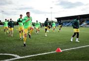 13 June 2025; Kerry players warm up before the SSE Airtricity Men's First Division match between Athlone Town and Kerry at Athlone Town Stadium in Westmeath. Photo by Thomas Flinkow/Sportsfile