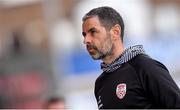 13 June 2025; Derry City manager Tiernan Lynch before the SSE Airtricity Men's Premier Division match between Derry City and Galway United at The Ryan McBride Brandywell Stadium in Derry. Photo by Ramsey Cardy/Sportsfile