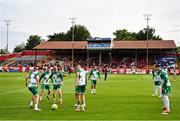 13 June 2025; Shamrock Rovers players warm up before the SSE Airtricity Men's Premier Division match between Shelbourne and Shamrock Rovers at Tolka Park in Dublin. Photo by Sam Barnes/Sportsfile