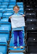 13 June 2025; Athlone Town supporter Ruadhain Hughes, age 7, before the SSE Airtricity Men's First Division match between Athlone Town and Kerry at Athlone Town Stadium in Westmeath. Photo by Thomas Flinkow/Sportsfile