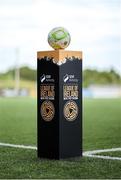 13 June 2025; The matchball is seen on the matchball plinth before the SSE Airtricity Men's First Division match between Athlone Town and Kerry at Athlone Town Stadium in Westmeath. Photo by Thomas Flinkow/Sportsfile