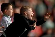 13 June 2025; Derry City supporters during the SSE Airtricity Men's Premier Division match between Derry City and Galway United at The Ryan McBride Brandywell Stadium in Derry. Photo by Ramsey Cardy/Sportsfile
