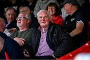 13 June 2025; Former Taoiseach Bertie Ahern during the SSE Airtricity Men's Premier Division match between Shelbourne and Shamrock Rovers at Tolka Park in Dublin. Photo by Stephen McCarthy/Sportsfile