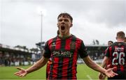 13 June 2025; Archie Meekison of Bohemians celebrates after scoring his side's first goal during the SSE Airtricity Men's Premier Division match between Cork City and Bohemians at Turner's Cross in Cork. Photo by Michael P Ryan/Sportsfile