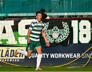 13 June 2025; Daniel Cleary of Shamrock Rovers celebrates scoring his side's first goal during the SSE Airtricity Men's Premier Division match between Shelbourne and Shamrock Rovers at Tolka Park in Dublin. Photo by Sam Barnes/Sportsfile