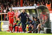 13 June 2025; Shelbourne manager Damien Duff during the SSE Airtricity Men's Premier Division match between Shelbourne and Shamrock Rovers at Tolka Park in Dublin. Photo by Stephen McCarthy/Sportsfile
