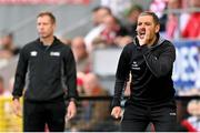 13 June 2025; Derry City manager Tiernan Lynch during the SSE Airtricity Men's Premier Division match between Derry City and Galway United at The Ryan McBride Brandywell Stadium in Derry. Photo by Ramsey Cardy/Sportsfile