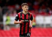 13 June 2025; Archie Meekison of Bohemians after scoring his side's first goal during the SSE Airtricity Men's Premier Division match between Cork City and Bohemians at Turner's Cross in Cork. Photo by Michael P Ryan/Sportsfile