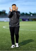 13 June 2025; Athlone Town manager Ian Ryan applauds their supporters after the SSE Airtricity Men's First Division match between Athlone Town and Kerry at Athlone Town Stadium in Westmeath. Photo by Thomas Flinkow/Sportsfile