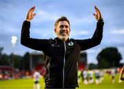 13 June 2025; Shamrock Rovers manager Stephen Bradley celebrates after the SSE Airtricity Men's Premier Division match between Shelbourne and Shamrock Rovers at Tolka Park in Dublin. Photo by Stephen McCarthy/Sportsfile