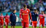 13 June 2025; Sean Gannon of Shelbourne dejected after his side's defeat in the SSE Airtricity Men's Premier Division match between Shelbourne and Shamrock Rovers at Tolka Park in Dublin. Photo by Sam Barnes/Sportsfile