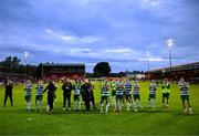 13 June 2025; Shamrock Rovers players applaud their supporters after the SSE Airtricity Men's Premier Division match between Shelbourne and Shamrock Rovers at Tolka Park in Dublin. Photo by Stephen McCarthy/Sportsfile