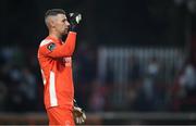 13 June 2025; Drogheda United goalkeeper Luke Dennison acknowledges supporters after the SSE Airtricity Men's Premier Division match between St Patrick's Athletic and Drogheda United at Richmond Park in Dublin. Photo by Shauna Clinton/Sportsfile