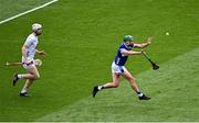 8 June 2025; Mark Dowling of Laois gets out in front of Richy Hogan of Kildare during the Joe McDonagh Cup final match between Kildare and Laois at Croke Park in Dublin. Photo by Piaras Ó Mídheach/Sportsfile