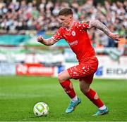 13 June 2025; Kameron Ledwidge of Shelbourne during the SSE Airtricity Men's Premier Division match between Shelbourne and Shamrock Rovers at Tolka Park in Dublin. Photo by Sam Barnes/Sportsfile