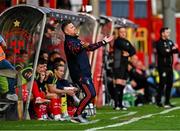 13 June 2025; Shelbourne manager Damien Duff reacts during the SSE Airtricity Men's Premier Division match between Shelbourne and Shamrock Rovers at Tolka Park in Dublin. Photo by Sam Barnes/Sportsfile