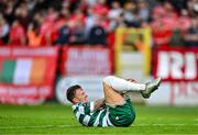 13 June 2025; Danny Grant of Shamrock Rovers reacts during the SSE Airtricity Men's Premier Division match between Shelbourne and Shamrock Rovers at Tolka Park in Dublin. Photo by Sam Barnes/Sportsfile