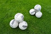 14 June 2025; O'Neills footballs, the property of Meath, on the pitch before the TG4 All-Ireland Ladies Football Senior Championship Round 3 match between Kildare and Meath at Manguard Plus Kildare GAA Centre of Excellence in Newbridge, Kildare. Photo by Ray McManus/Sportsfile