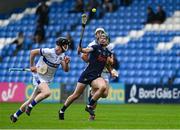14 June 2025; Sam O’Farrell of Tipperary in action against Ryan Mullaney of Laois during the GAA Hurling All-Ireland Senior Championship Round 1 match between Laois and Tipperary at Laois Hire O'Moore in Portlaoise, Laois. Photo by Daire Brennan/Sportsfile