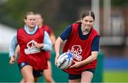 14 June 2025; Hannah Scanlan during a Leinster women's rugby squad training session at Wanderers Rugby Club in Dublin. Photo by Shauna Clinton/Sportsfile