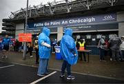14 June 2025; Leinster supporters outside the stadium before the United Rugby Championship Grand Final match between Leinster and Vodacom Bulls at Croke Park in Dublin. Photo by David Fitzgerald/Sportsfile