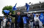 14 June 2025; Leinster supporter AJ Meegan, aged 11, from Dundalk in Louth, before the United Rugby Championship Grand Final match between Leinster and Vodacom Bulls at Croke Park in Dublin. Photo by David Fitzgerald/Sportsfile