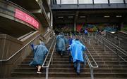 14 June 2025; Leinster supporters arrive before the United Rugby Championship Grand Final match between Leinster and Vodacom Bulls at Croke Park in Dublin. Photo by David Fitzgerald/Sportsfile