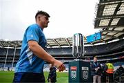 14 June 2025; Dan Sheehan of Leinster walks the pitch before the United Rugby Championship Grand Final match between Leinster and Vodacom Bulls at Croke Park in Dublin. Photo by Brendan Moran/Sportsfile