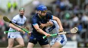 14 June 2025; John McGrath of Tipperary in action against Lee Cleere of Laois during the GAA Hurling All-Ireland Senior Championship Round 1 match between Laois and Tipperary at Laois Hire O'Moore in Portlaoise, Laois. Photo by Daire Brennan/Sportsfile