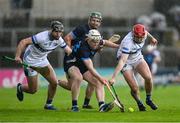 14 June 2025; Oisin O'Donoghue of Tipperary in action against Fiachra C Fennell of Laois during the GAA Hurling All-Ireland Senior Championship Round 1 match between Laois and Tipperary at Laois Hire O'Moore in Portlaoise, Laois. Photo by Daire Brennan/Sportsfile