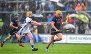 14 June 2025; Peter McGarry of Tipperary in action against Tom Cuddy of Laois during the GAA Hurling All-Ireland Senior Championship Round 1 match between Laois and Tipperary at Laois Hire O'Moore in Portlaoise, Laois. Photo by Daire Brennan/Sportsfile