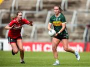 14 June 2025; Siofra O'Shea of Kerry in action against Aoife Healy of Cork during the TG4 All-Ireland Ladies Football Senior Championship Round 2 match between Cork and Kerry at Supervalu Páirc Uí Chaoimh in Cork. Photo by Michael P Ryan/Sportsfile