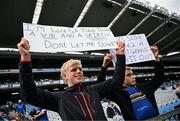 14 June 2025; Leinster supporters before the United Rugby Championship Grand Final match between Leinster and Vodacom Bulls at Croke Park in Dublin. Photo by David Fitzgerald/Sportsfile