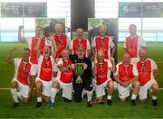 14 June 2025; St Patrick's Athletic players celebrate after winning the League of Ireland Walking Football Festival at the National Indoor Arena on the Sport Ireland Campus in Dublin. Photo by Stephen McCarthy/Sportsfile