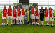 14 June 2025; St Patrick's Athletic players celebrate after winning the League of Ireland Walking Football Festival at the National Indoor Arena on the Sport Ireland Campus in Dublin. Photo by Stephen McCarthy/Sportsfile
