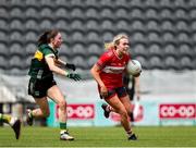 14 June 2025; Katie Quirke of Cork in action against Eilis Lynch of Kerry during the TG4 All-Ireland Ladies Football Senior Championship Round 2 match between Cork and Kerry at Supervalu Páirc Uí Chaoimh in Cork. Photo by Michael P Ryan/Sportsfile