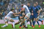 14 June 2025; Josh van der Flier of Leinster is tackled by Marcell Coetzee of Vodacom Bulls the United Rugby Championship Grand Final match between Leinster and Vodacom Bulls at Croke Park in Dublin.