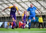 14 June 2025; Sean Curran of Wexford in action against Matt Keating of Waterford during the League of Ireland Walking Football Festival at the National Indoor Arena on the Sport Ireland Campus in Dublin. Photo by Stephen McCarthy/Sportsfile