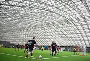 14 June 2025; A general view of the action between Cork City and Sligo Rovers during the League of Ireland Walking Football Festival at the National Indoor Arena on the Sport Ireland Campus in Dublin. Photo by Stephen McCarthy/Sportsfile