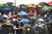 14 June 2025; Kildare goalkeeper Paddy McKenna uses a towel to dry his hurl during the GAA Hurling All-Ireland Senior Championship Round 1 match between Kildare and Dublin at Cedral St Conleth's Park in Newbridge, Kildare. Photo by Piaras Ó Mídheach/Sportsfile
