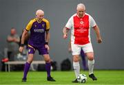 14 June 2025; John Kenny of St Patrick's Athletic and Sean Curran of Wexford during the League of Ireland Walking Football Festival at the National Indoor Arena on the Sport Ireland Campus in Dublin. Photo by Stephen McCarthy/Sportsfile