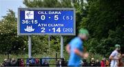 14 June 2025; A general view of the scoreboard at half-time during the GAA Hurling All-Ireland Senior Championship Round 1 match between Kildare and Dublin at Cedral St Conleth's Park in Newbridge, Kildare. Photo by Piaras Ó Mídheach/Sportsfile