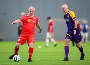 14 June 2025; Pat Hawkins of Shelbourne in action against Wexford during the League of Ireland Walking Football Festival at the National Indoor Arena on the Sport Ireland Campus in Dublin. Photo by Stephen McCarthy/Sportsfile