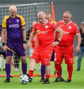 14 June 2025; John Kavanagh of Shelbourne in action against Wexford during the League of Ireland Walking Football Festival at the National Indoor Arena on the Sport Ireland Campus in Dublin. Photo by Stephen McCarthy/Sportsfile