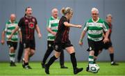 14 June 2025; Linda Gorman of Bohemians in action against Shamrock Rovers during the League of Ireland Walking Football Festival at the National Indoor Arena on the Sport Ireland Campus in Dublin. Photo by Stephen McCarthy/Sportsfile
