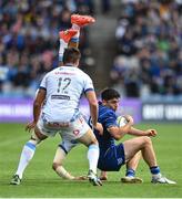14 June 2025; Jimmy O'Brien of Leinster in action against Harold Vorster of Vodacom Bulls during the United Rugby Championship Grand Final match between Leinster and Vodacom Bulls at Croke Park in Dublin. Photo by David Fitzgerald/Sportsfile